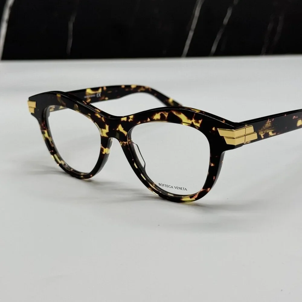 NEW BOTTEGA VENETA BV1105O 002 CAT EYE HAVANA WOMEN EYEGLASSES
